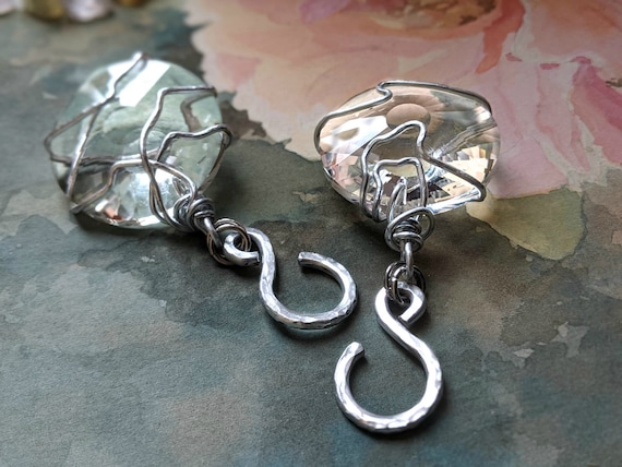 4G 6G 8G 10G 12G Aluminum Earweights, Glass Rainbow Making Prism Hoop, All Gauges, Single Earring Stretched Lobes Tunnel  Round Plugs Dangle