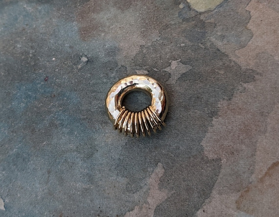 Small 2G 6mm Thick , 8mm or 10mm Inner Diameter , Brass Earring For Stretched Lobes , Hammered Septum Ring , Brutalist Gauges Body Jewelry