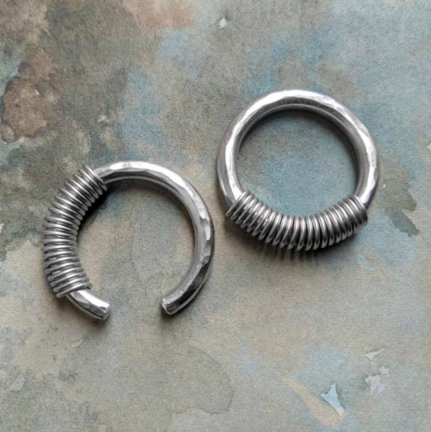 Large Hoops for Tunnel, 2G 4G 6G 8G - 3, 4, 5, 6mm Thick ALUMINUM