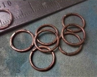 18 Gauge = 1mm For Stretched Lobes Septum Daith Tragus Body Cartilage Lip 6 8 or 10mm Copper Earring Oxidized Hamm