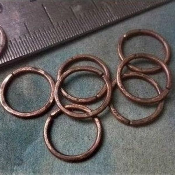 18 Gauge = 1mm For Stretched Lobes Septum Daith Tragus Body Cartilage Lip 6 8 or 10mm Copper Earring Oxidized Hamm