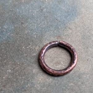 14Gauge = 1.5mm Thick 8-20mm Bronze Stretched Lobes Raw Septum Daith Tragus Body Cartilage Lip Earrings Oxidized Hammered Hoops Mens Huggies