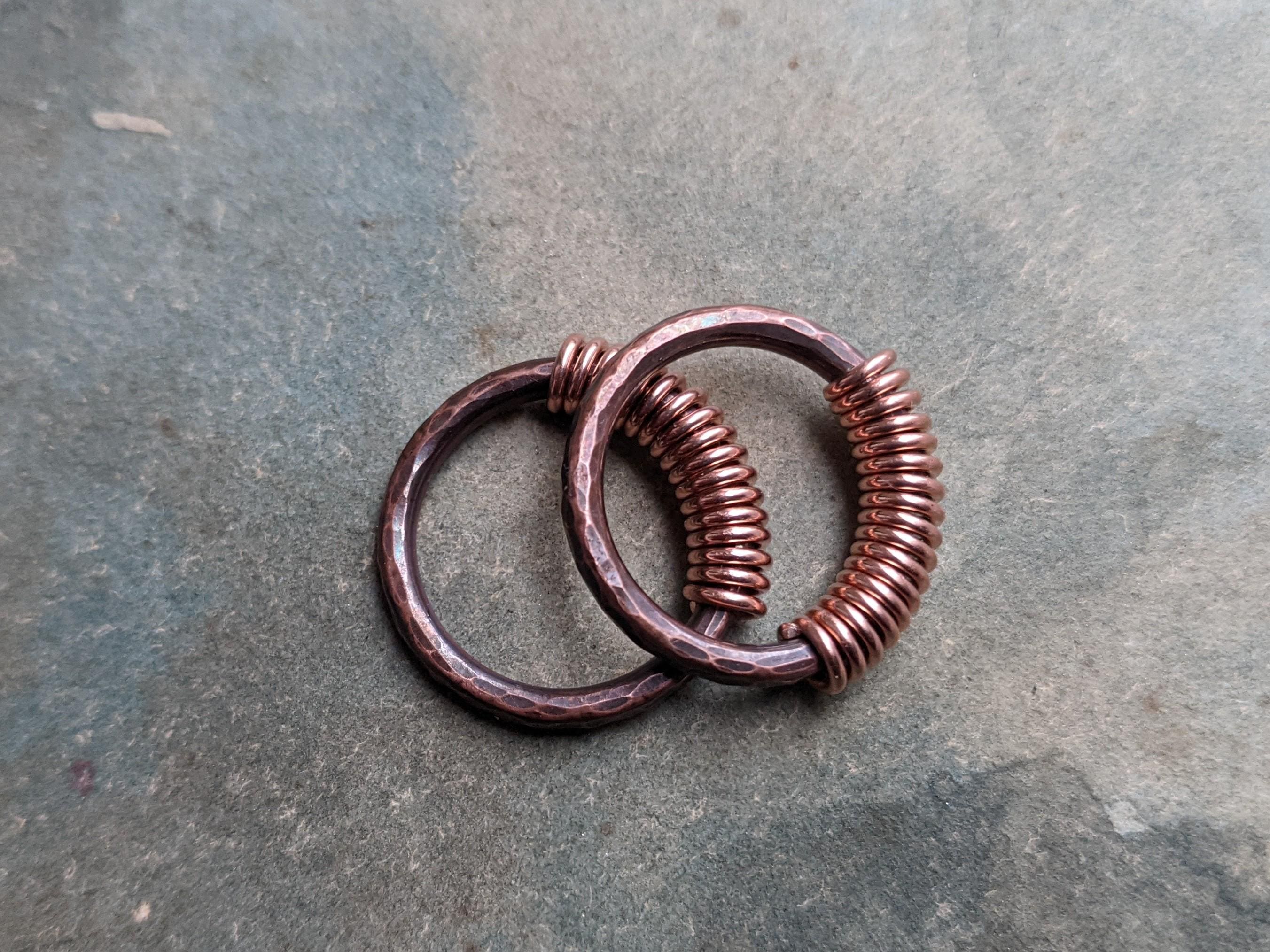 シルバーリング　ヘビーゲージ All Sizes 4G 6G 8G 10G 12G Gauges Copper Oxidized Spiral