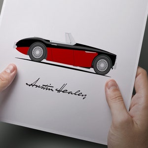Unframed color print of a Austin-Healey 3000 BJ7 | Perfect for British car lovers | 2 sizes and multiple colors available | Ships FAST!