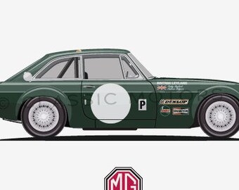 MG MGC GTS Sebring Race Car - Unframed color print - Free personalization!