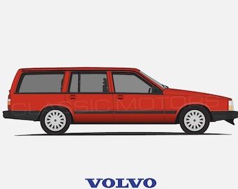 Volvo 740 Wagon - Unframed color print - Two sizes available! - Free personalization!