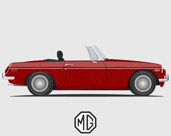 1970 MG B - Unframed color print - Two sizes available! - Free personalization!
