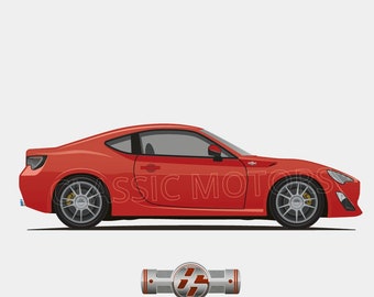 Toyota GT86 - Unframed color print - Two sizes available! - Free personalization!