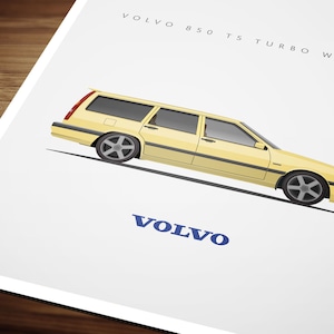 Volvo 850 T5-R Wagon - Unframed color print - Two sizes available