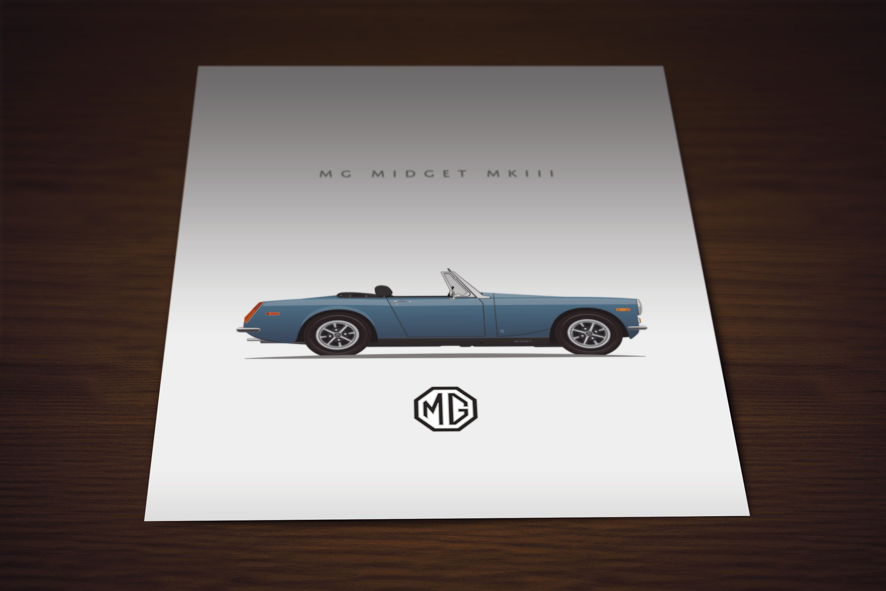 クロネコヤマト信頼お任せ便品　MG M Type Midget リトグラフアート MG Midget Art Print | British Sports Car Illustration - Etsy