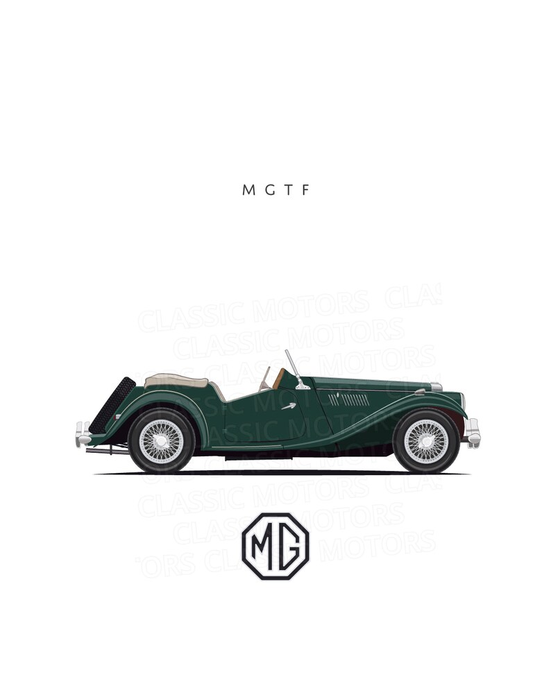 Unframed Color Print of an MG TF Perfect for Classic British Car Lovers