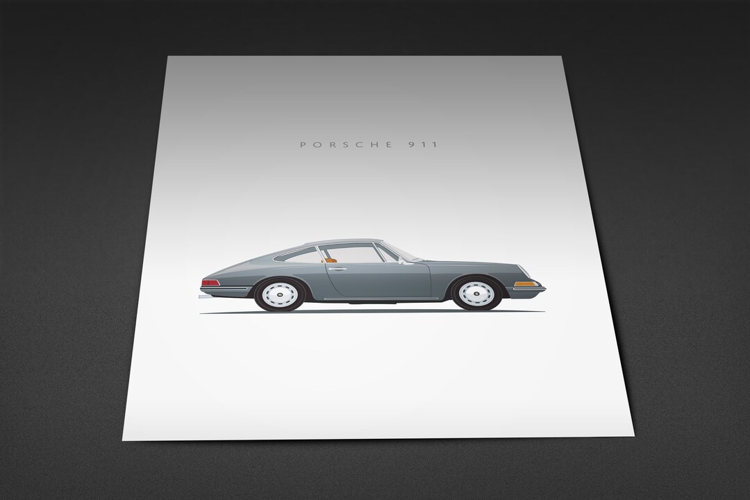 Unframed Color Print of a Classic 60s Porsche 911 Great for German Car