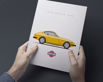 Datsun 280Z Art Print | Japanese Car Illustration