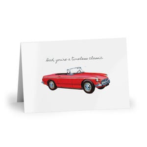 Carte d'anniversaire/fête des pères pour les amateurs de voitures de sport MG