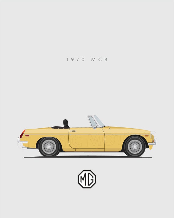1970 MG MGB Roadster Print – Classic British Car Art - Etsy