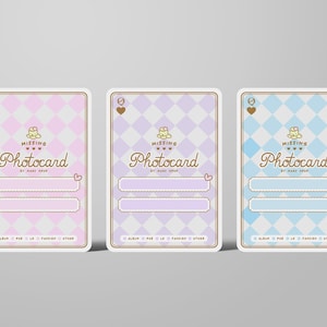 Lindos rellenos laminados para carpetas de K-pop - Marcadores de posición para tarjetas fotográficas faltantes