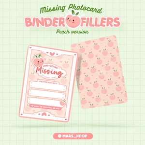 Kpop Photocard Binder Fillers - Peach version