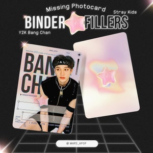 Bang Chan Photocard Binder Fillers - Y2K version - Stray Kids