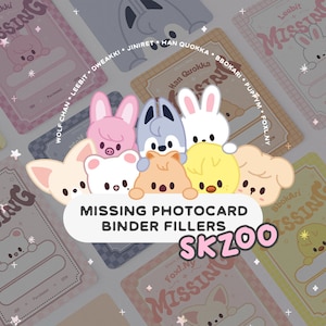 Laminated SKZOO Missing Photocard Binder Fillers - Stray Kids