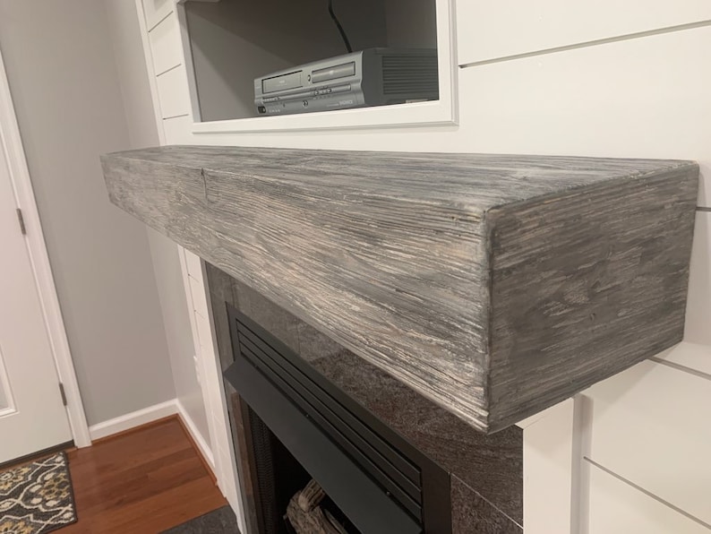 Weathered Gray Mantel Mantle Floating Shelf Floating Etsy
