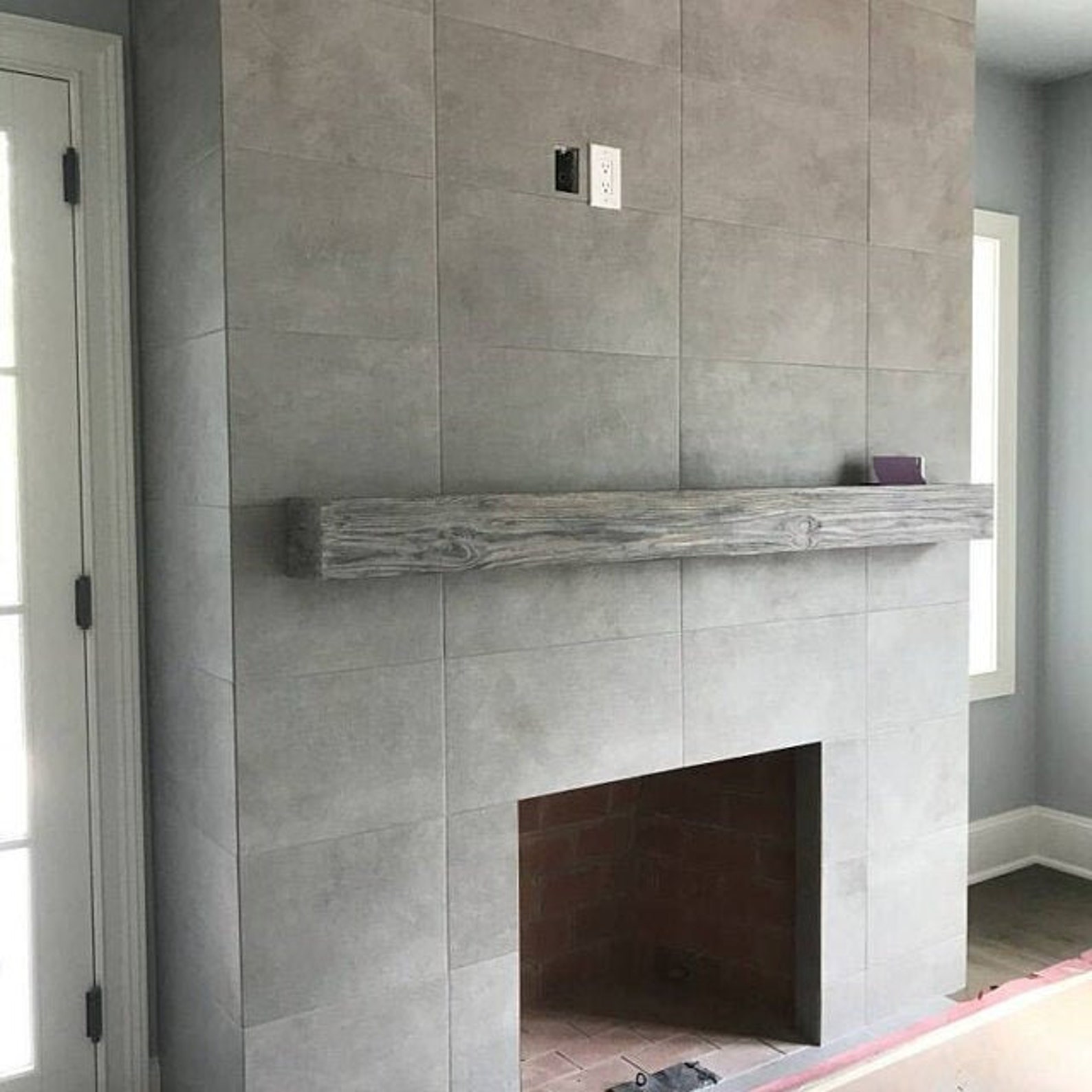 Weathered Gray Mantel Mantle Floating Shelf Floating Etsy