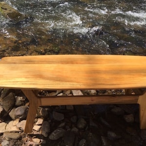 Surf Board Coffee Table, Quarter Sawn Sycamore,  Mid Century Modern, Coffee table, End table, Custom Order, Custom Woodwork, Custom Design,