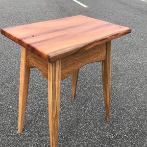 Quarter Sawn Ambrosia Sycamore, Oak, Small Shaker End Table-Night Stand, End Table, Custom Table, Splayed Legs, Side Table, Bedside Table,