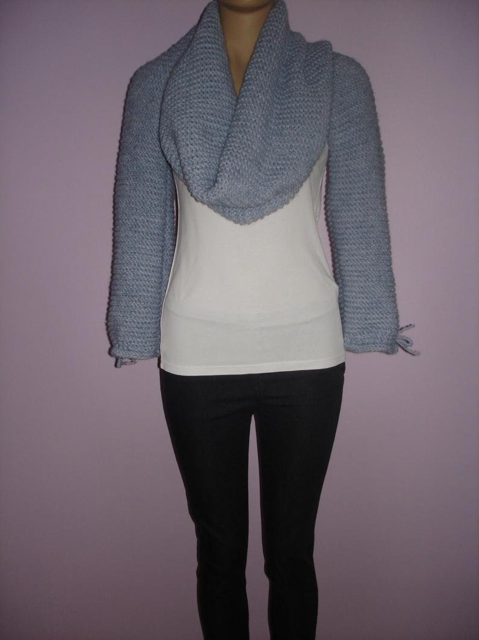 Knit Chunky Bolero Shrug Knit Long Sleeve Wool Bolero Scarf Etsy