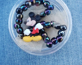 Mickey Mouse Disney Charm Beaded Stretch Kids Adult Birthday Bracelet