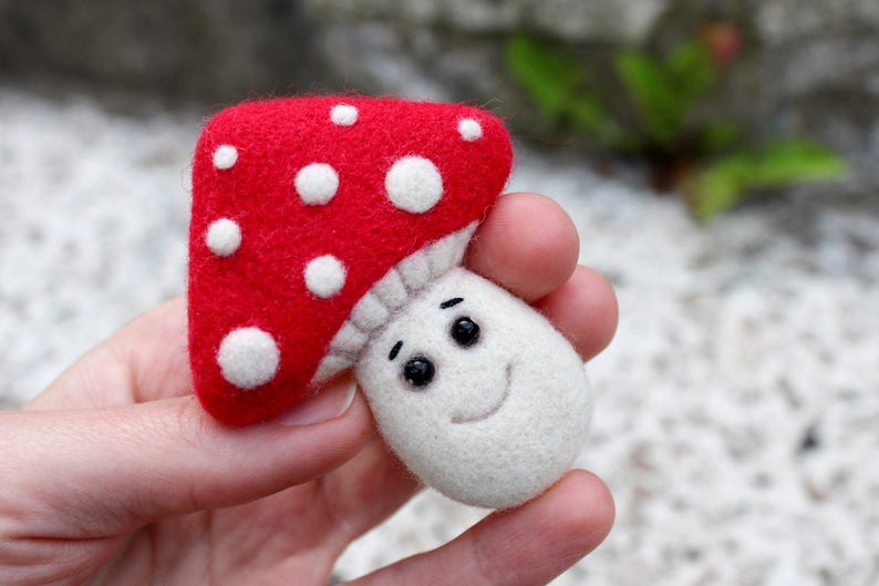 Needle FELTING TUTORIAL AMANITA Brooch Tutorial. Needle felted Etsy