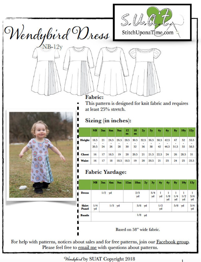 Girls Wendybird Dress PDF Pattern image 2