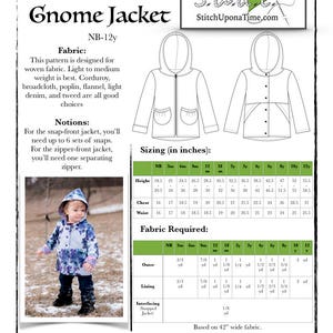Kids Gnome Jacket Pdf Pattern image 4