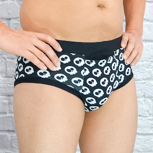 Tiger Underwear All White Men's Double Seat Mid Rise Brief and Double Baby  Pink/blue Dash Waistband 