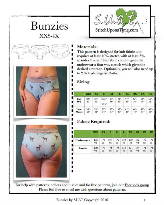 Wendy Ladies/women's Knickers Size XS to 5XL Underwear PDF Sewing Pattern  Tutorial Panties, Undies, Brief, Thong, A4, A0, Projector Files -   Canada