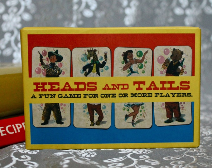 Vintage Table Game Heads and Tails Card Game Etsy