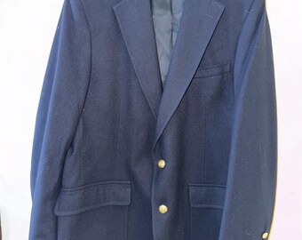 PALM BEACH Vintage Herren Blau Sport Mantel Blazer Jacke Größe 40 Lang