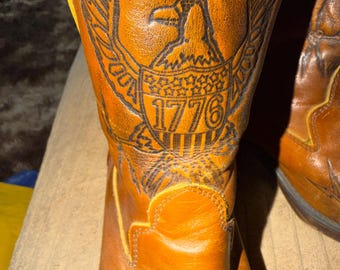 EAGLE Vintage herencowboylaarzen uit de jaren 60 en 70, schoenen maat 7 1/2
