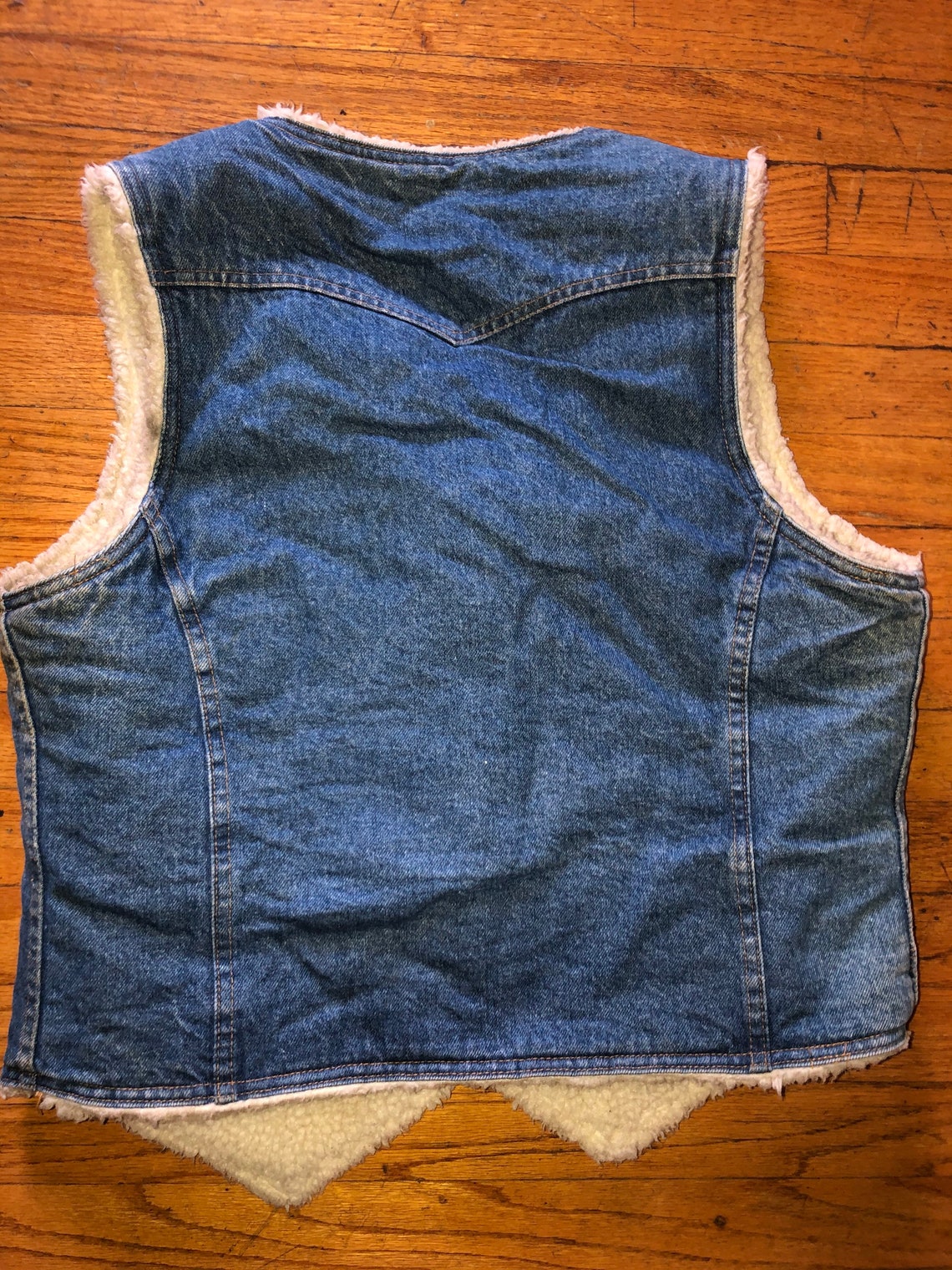 Levis Levi denim jeans cowboy Vintage Rancher Sherpa vest | Etsy