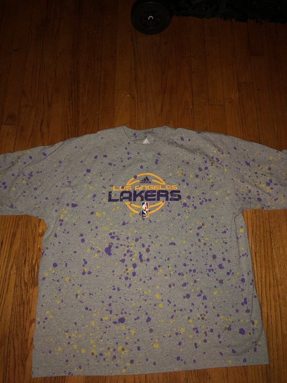 Adidas La Los Angeles Lakers Lebron Paint Splatter T-shirt 