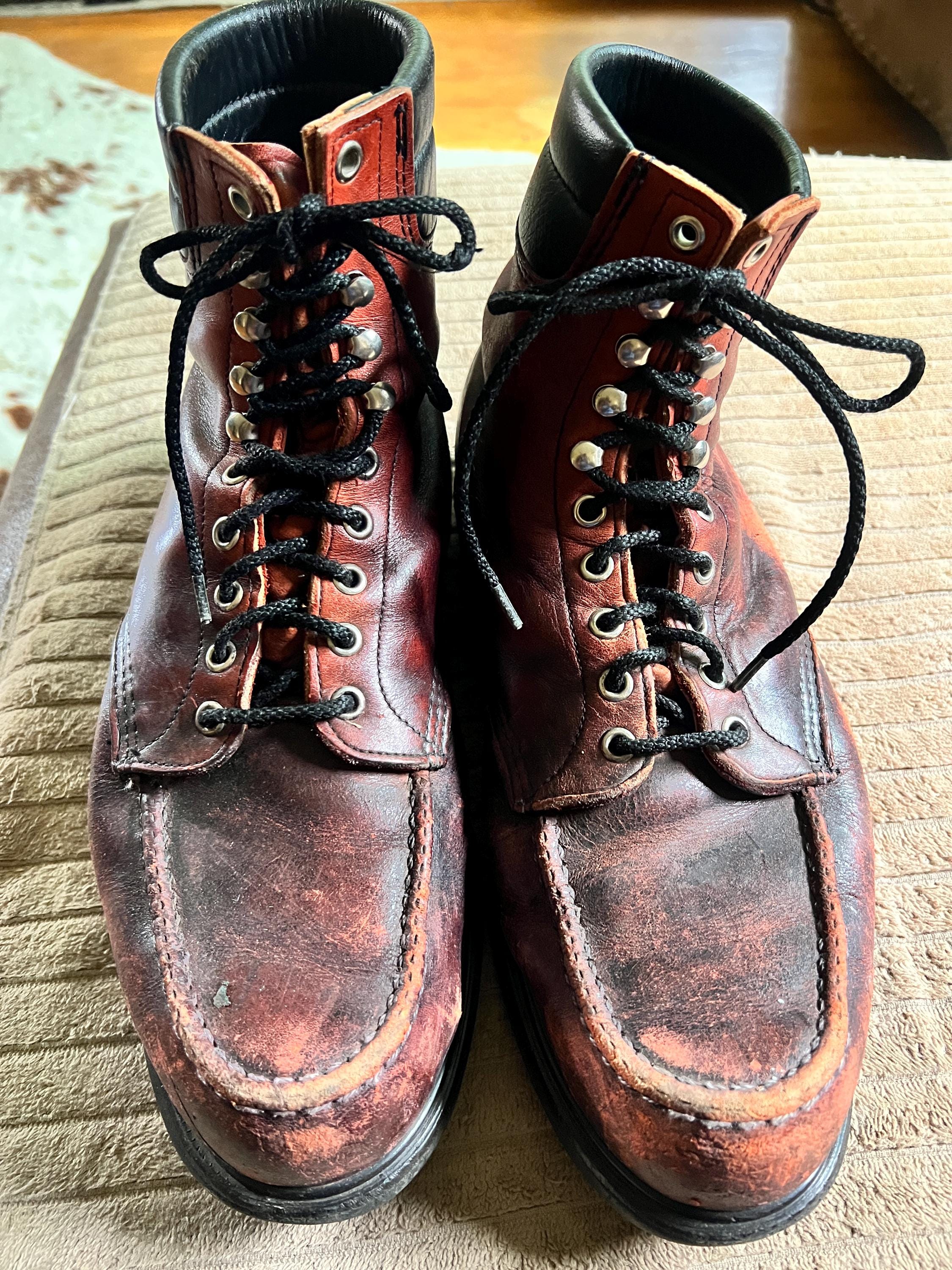 DESTROYED VINTAGE RED WIND BOOTS 8.5-9 90s Red Wing Boots - Etsy main image 2