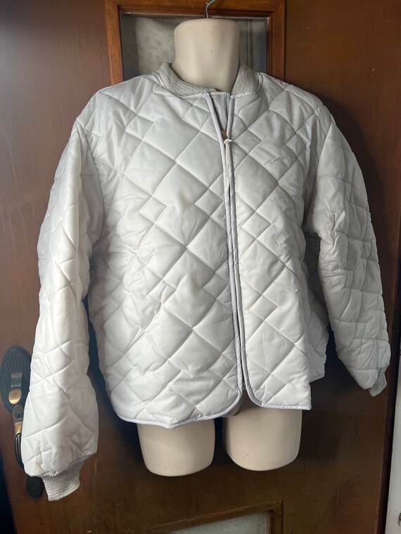 Brent Vintage Quilted Liner Jacket Army Military Talon Zip Beige 