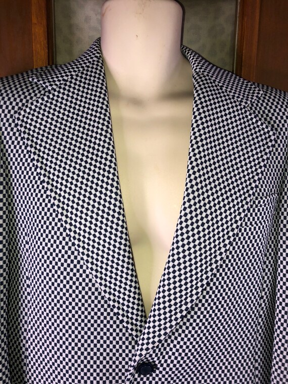 Vintage 80's black plaid suit jacket 44 Burton main image 1
