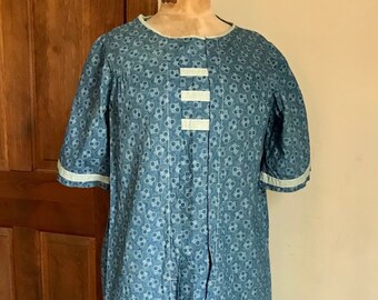 Antique Woman's Blue Calico Dress