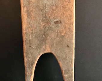 Antique American Bootjack in Original Blue Paint