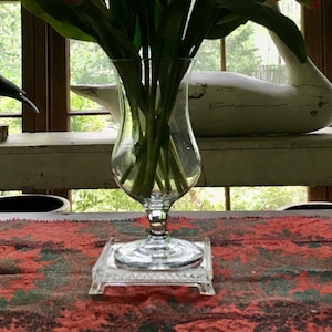 Antique 19th c. American Blown Glass Vase, Footed Jar