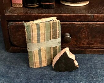 Antique Sewing Needle Case and Pincushion, Handmade Silk