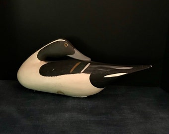 Vintage Duck Decoy, Male Preening Pintail