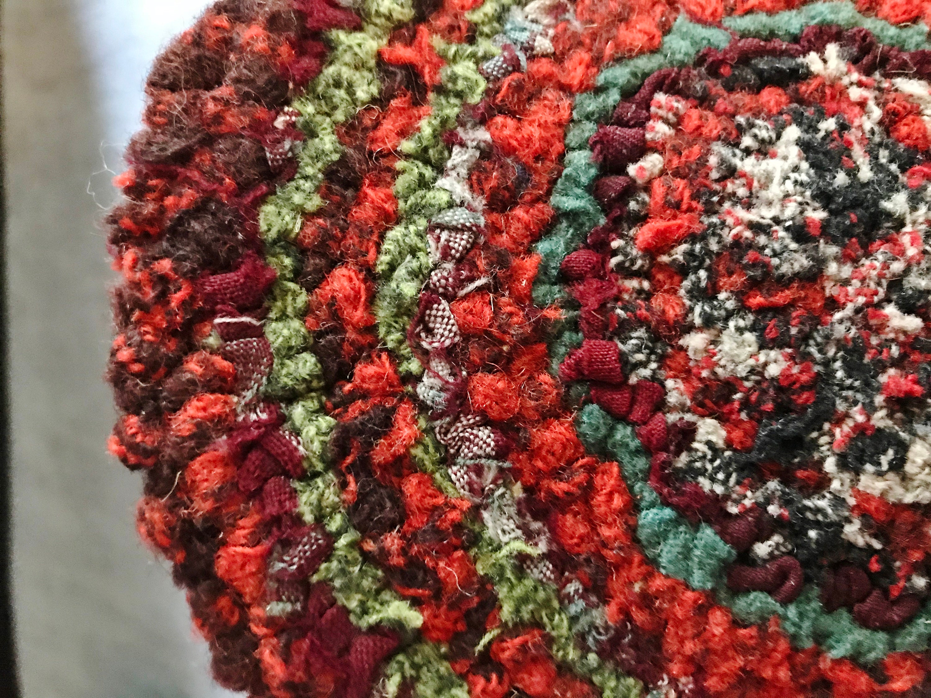 Antike Amish Haken Tischmatte Rot und Grün | Etsy