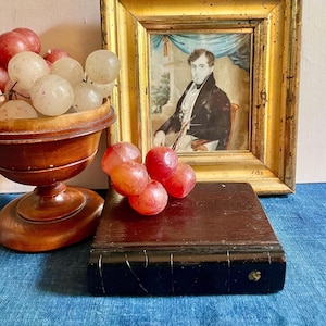 Antique Wooden Book Shaped Box, Trick Opening