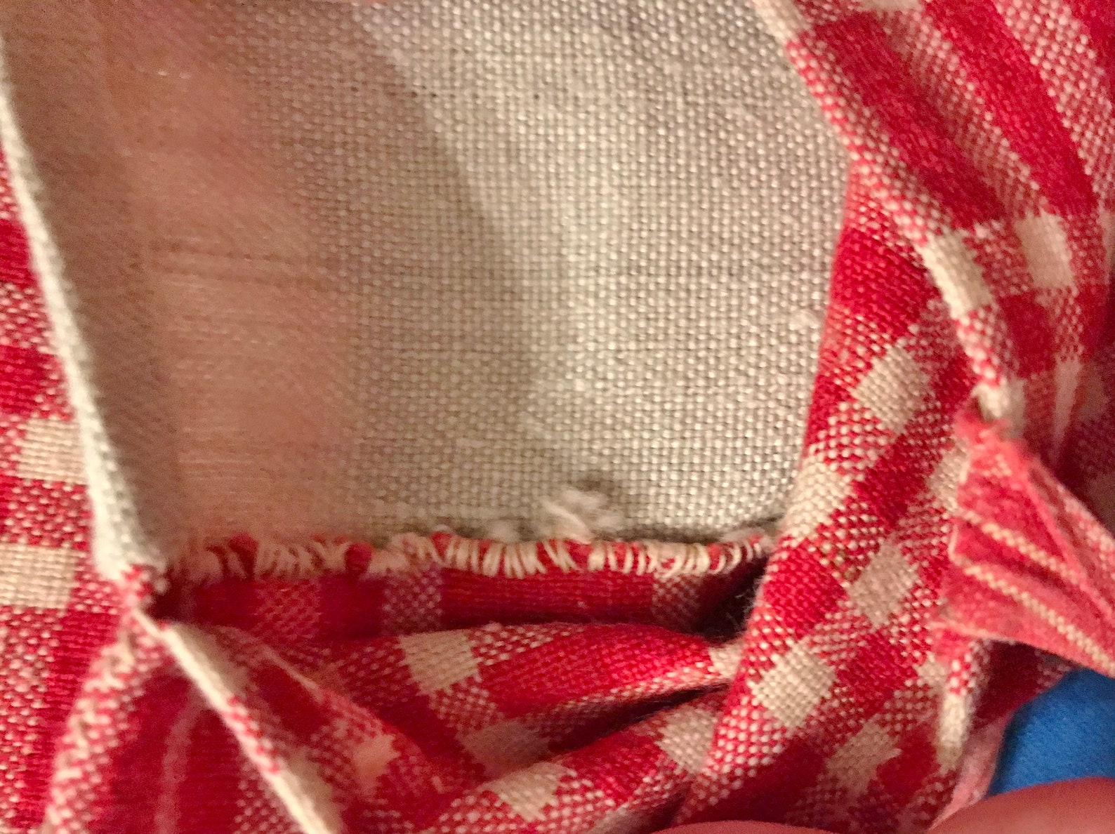 Antique Gingham and Homespun Doll Bed Cover and Bolster Cover Etsy